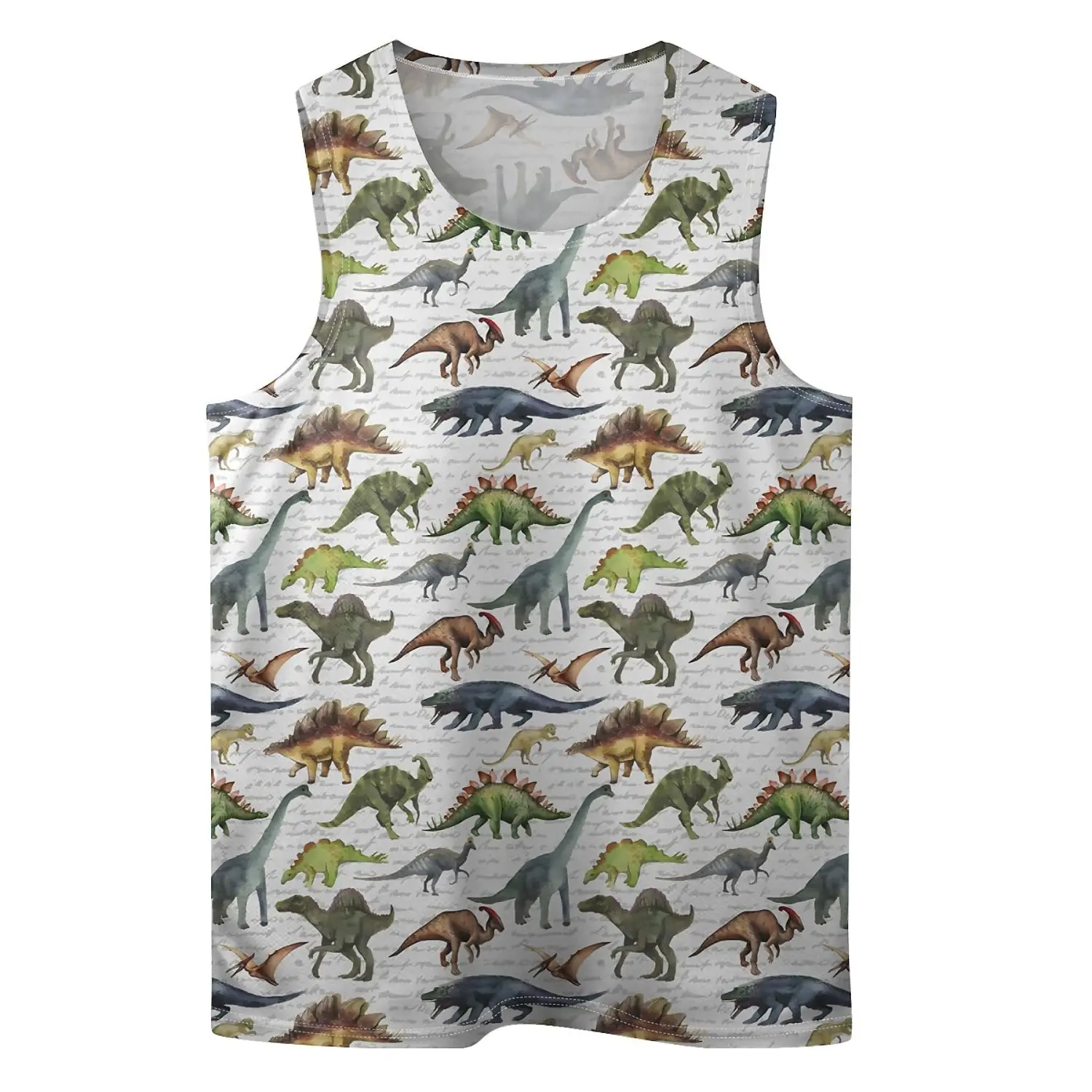 80s Tank Tops Colourful Dinosaur Geometric 3D Print Men Oversized Fitness Gym Vest Harajuku Sleeveless Tops Man Street Clothing