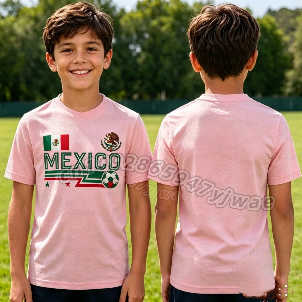 2026 Mexiko Fußball-Fan-Trikot mit Flaggen-Print für Herren und Damen, schnelltrocknendes Fußball-Trainingsshirt mit kurzen Ärmeln für Kinder und Erwachsene – Detail 6
