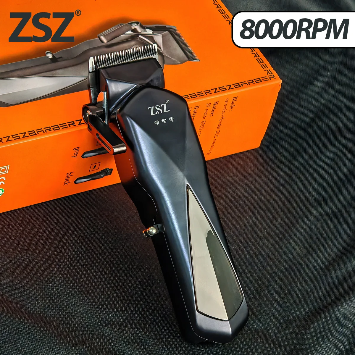 ZSZ N35 8000 Rpm Hairdresser Professional Men's Hairdresser High Speed and Low Noise Electric Cordless Hair Trimmer