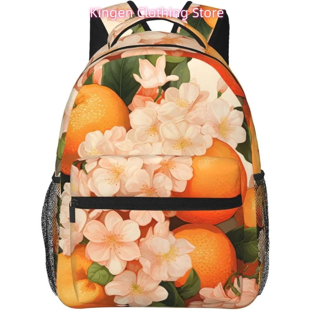 

Orange Fruit Flower Lightweight Laptop Backpack Lightweight Multipurpose Travel Casual Daypack Unisex College Backapcks for Men