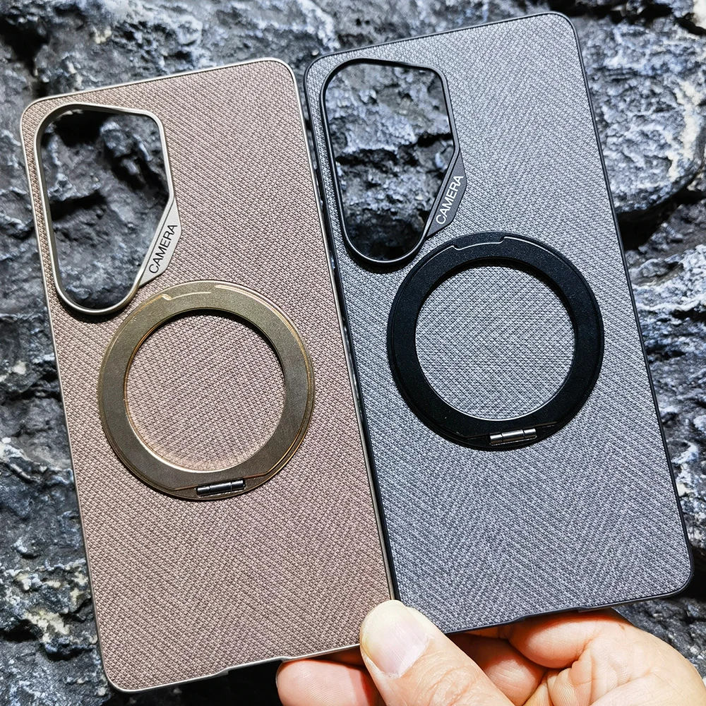 Hot sales Phone Cover For Samsung Galaxy S26 Ultra Magnetic 360 Degrees Rotating Ring Holder Linen Fabric Cloth Case