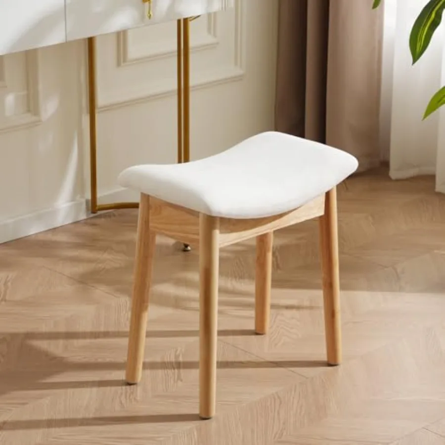 

Square Linen Makeup Stool Small Ottoman Stool Chair for Vanity Modern Padded Seat Feet Rest for Makeup Room Bathroom