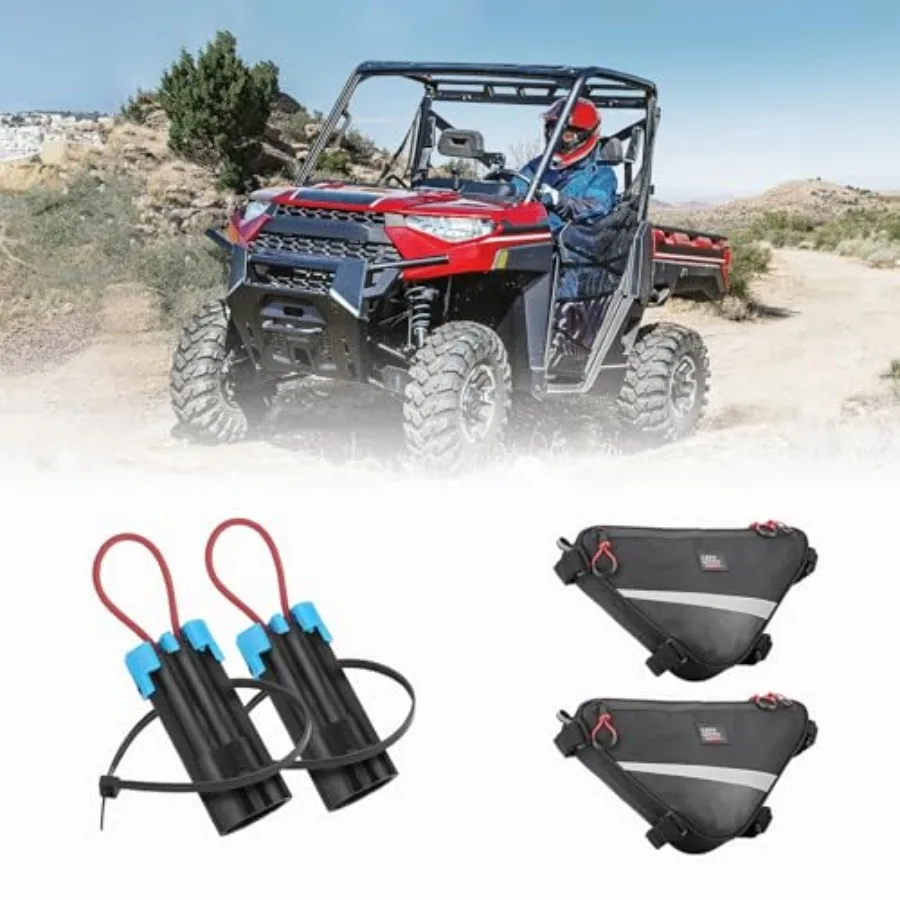 

Seat Belt Bypass and UTV Roll Bar Triangle Storage Bag Compatible with Polaris Ranger RZR CAN-AM Defender Maverick Commander