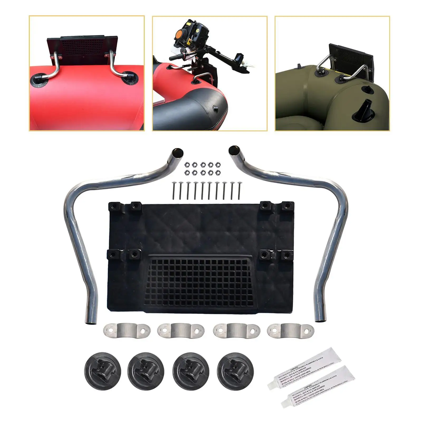 Motor Mount Kit Motor Holder Easy Installation Support Motor Installation Bracket Motor Stand for Rubber Dinghy Outdoor River