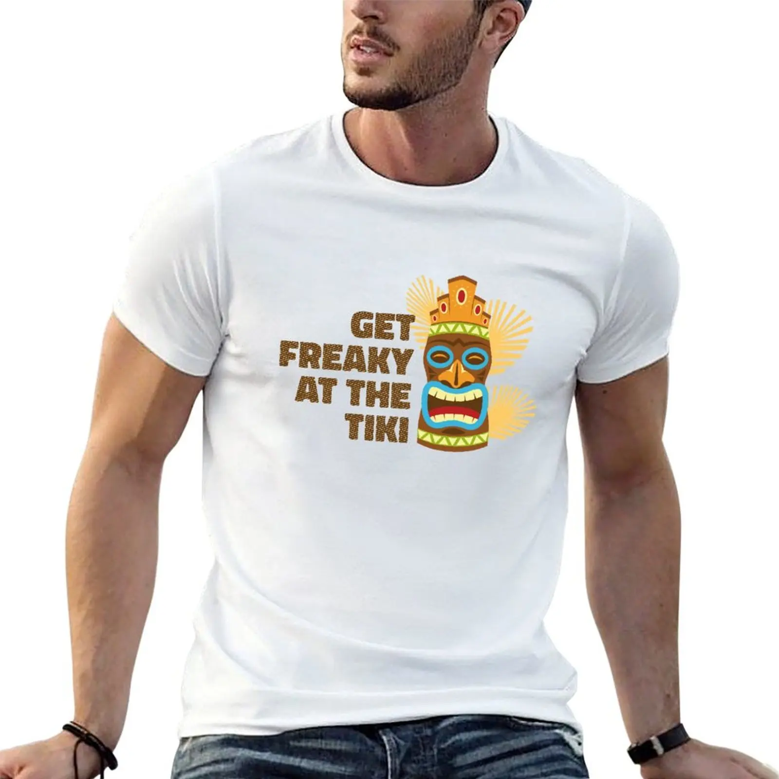 Get Freaky At The Tiki T-Shirt Retro Style Print Casual Top
