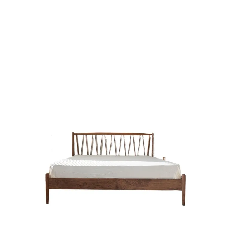 Medieval sunset soft bed, solid wood soft bag backrest bed