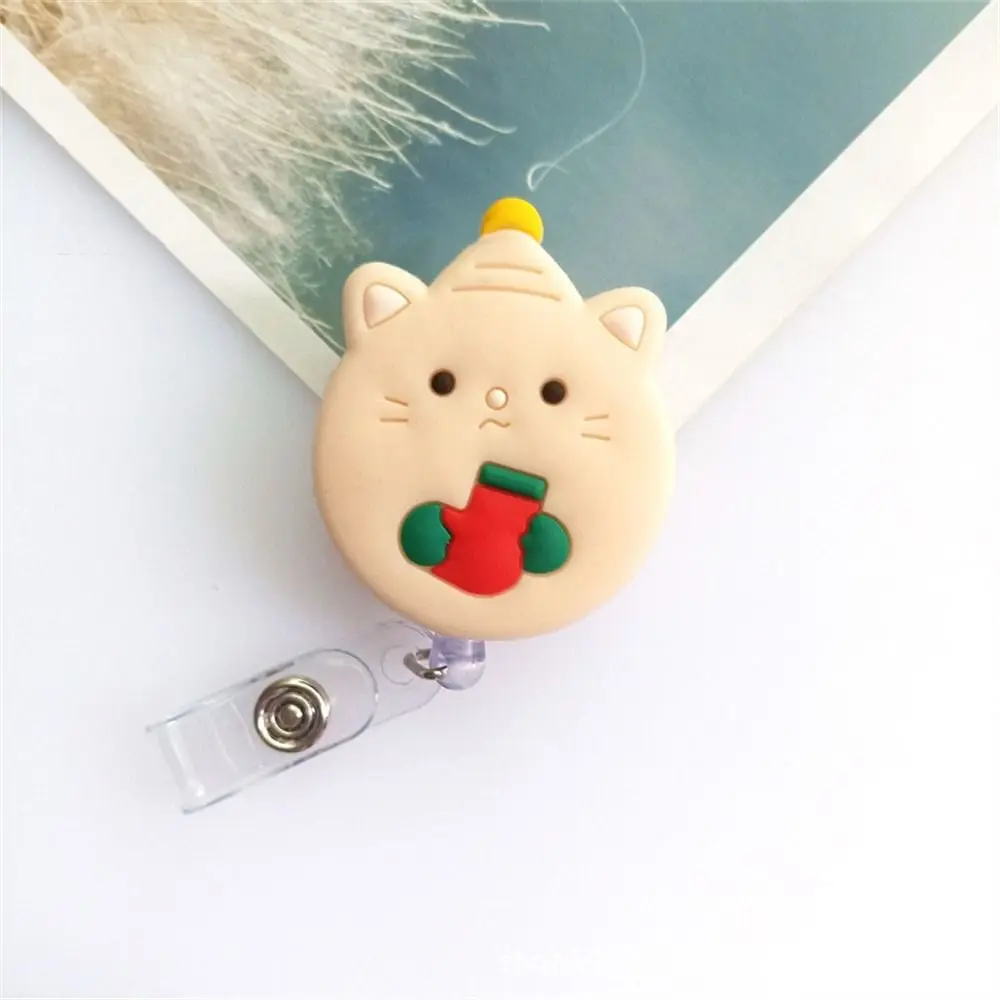 Students Cute Keys Lanyard Panda Work Card Clip Bear Retractable Badge Reel Nurse Badge Holder Name Card Holder ID Card Clips
