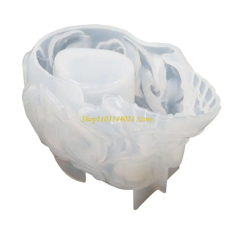 N5KE 3D Silicone Skull Molds Skeleton Casting Mold for Halloween DIY Ornaments