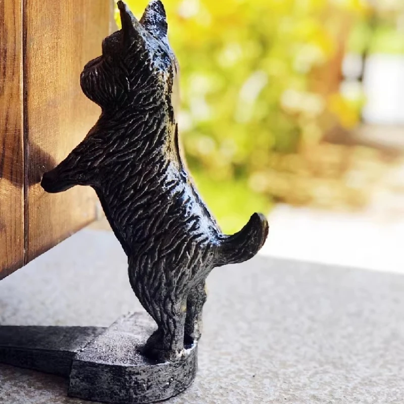Cast Iron Animal Door Stopper, No-Drill Heavy Door Stopper, Turtle Frog Garden Decor, Rustic Patio Outdoor Ornament
