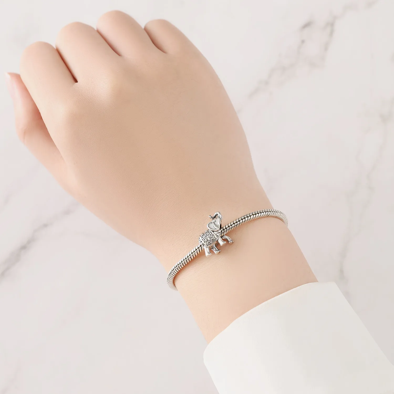 CYMYSS 925 Sterling Silver Charm Cute Animals Bead Elephant Pendant Fit Bracelets Necklace DIY Jewelry Making Party Gift