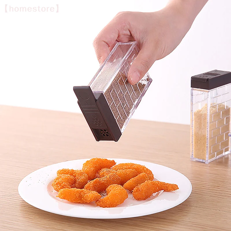 6pcs/set Kitchen Spice Jar Seasoning Box Spice Rack Spice Storage Bottle Transparent Salt Pepper Cumin Powder Box