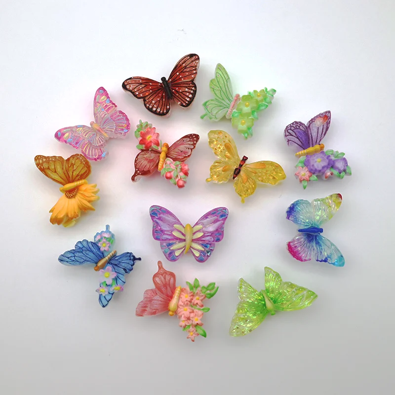 12 Pcs Flower Butterfly Fridge Magnet Colorful Beautiful Animals Resin Message Board Office  Home Decor Cartoon Handicraft Wing