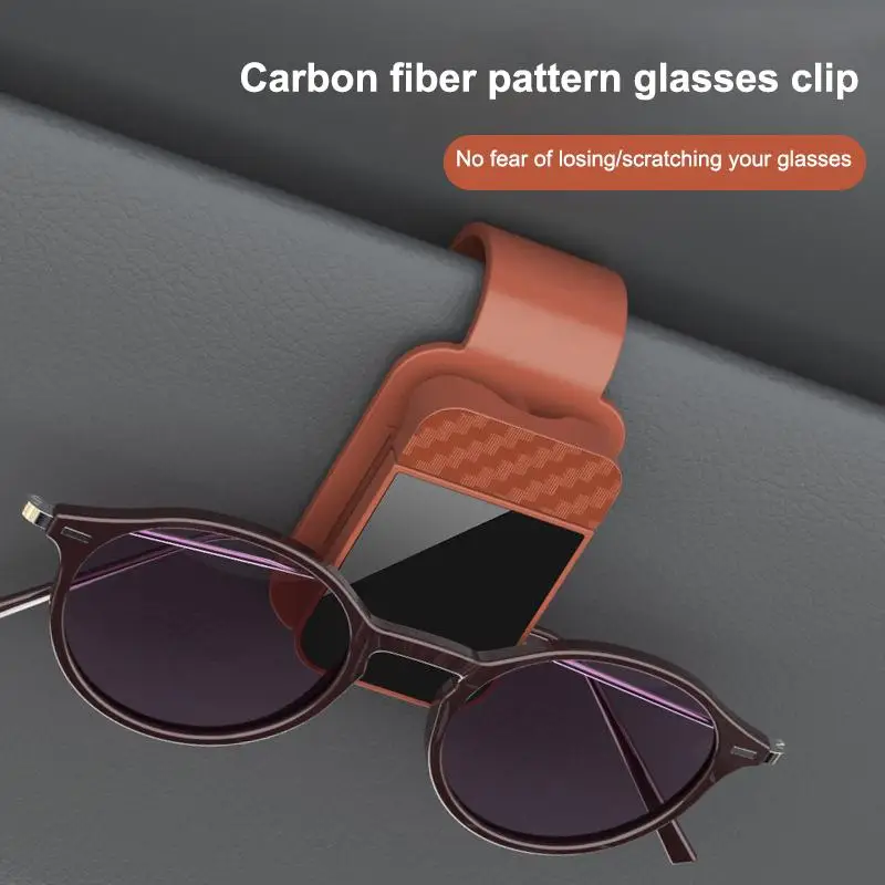 Vehicle Sun Visor Eyeglasses Clip Holder Securely Holds 2 Pairs Durable Sunglasses Hanger for Road Travel Storage