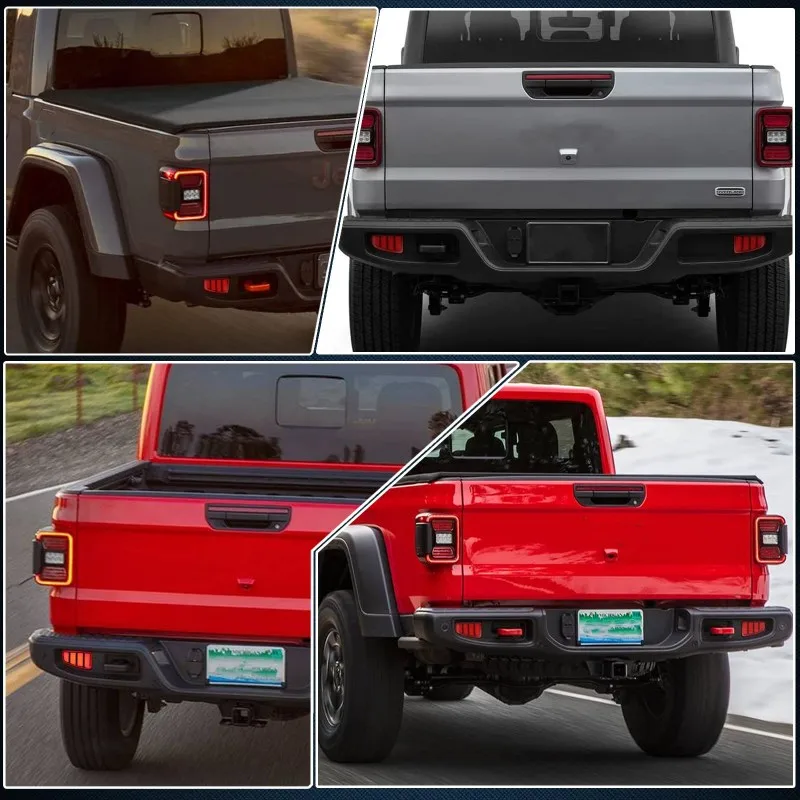 N26R-LED Tail Light Turn Signal Fog Lamp Brake Light Rear Bumper Reflector For Jeep Gladiator 2020-2023