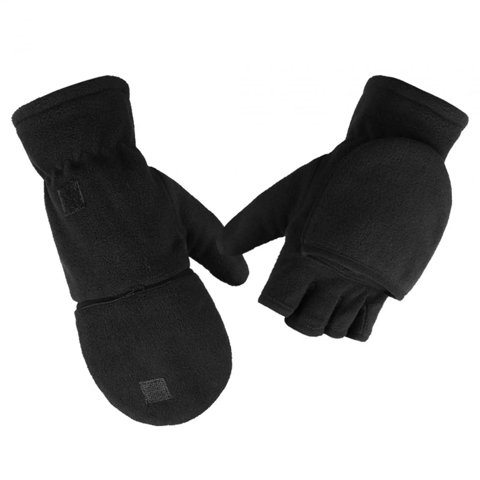 Thermal Half Finger Mitten Gloves Cold Weather Flip Top Insulation Fleece Glove for Winter Cycling and Daily Use