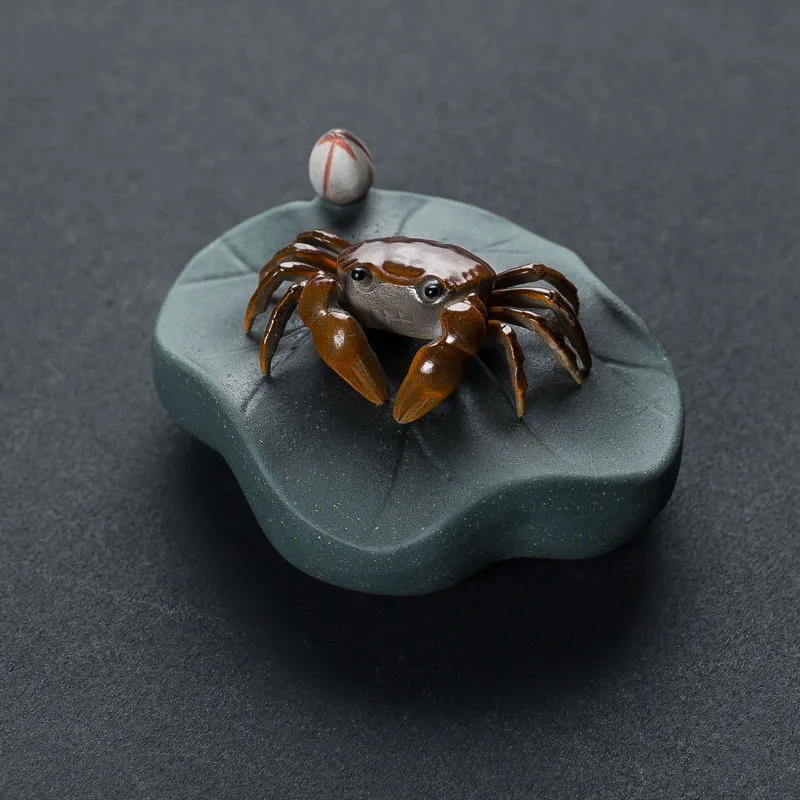 Tea Pet Decoration Can Change Color Water Lotus Leaf Lotus Crab Can Raise Tea Ceremony Decoration Lotus Hairy Crab