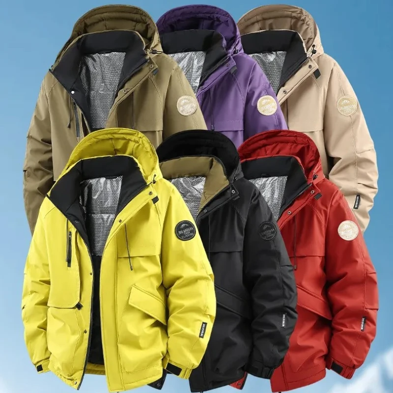 

Outdoor Windproof Waterproof Parka Jacket Men Autumn Winter Cotton Padded Coat Thicken Warm Windbreaker Parkas Men's Ski Jackets