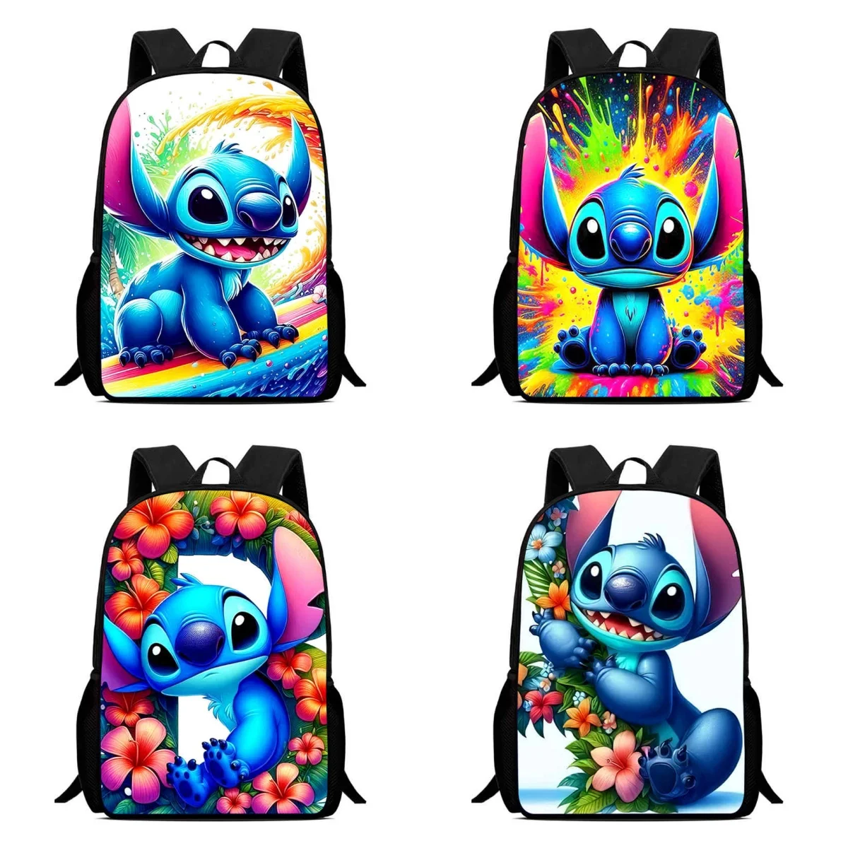 

15 in Cartoon Disney Stitch School Bags for Boy Girl,Disney Child School Backpack Aged 5-10, Light Weight& Durable Kids Bakpack