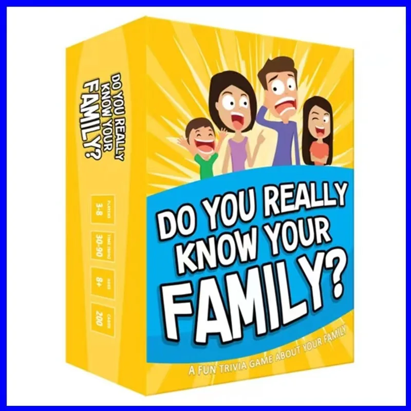 

English version: Do you know your family members A leisure, interactive family gathering/party card game suitable for 3 to 8 pl