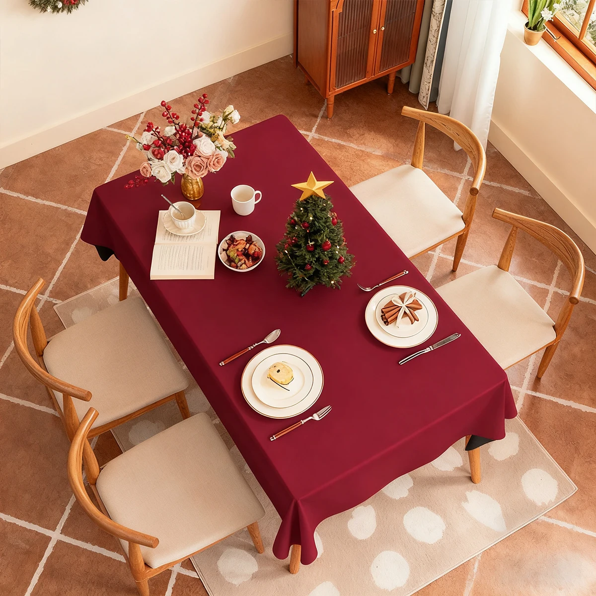High Quality Solid Color Waterproof Tablecloth For Christmas Parties Hotels Restaurants Daily Home Decoration