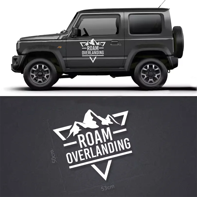 

Pair Off Road 4x4 Outdoor Overlanding Car Door Sticker Decal Mountain Graphics Vinyl Matte Blackout Decoration for Suzuki Jimny