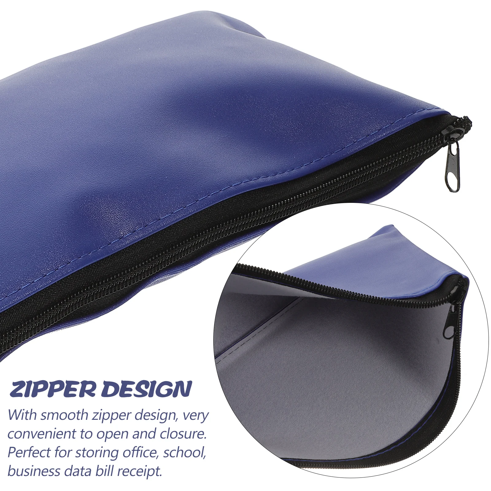 

2pcs Waterproof File Bags Black Portable Document Envelope Folder Pouch for Files Cash Receipts Organizer