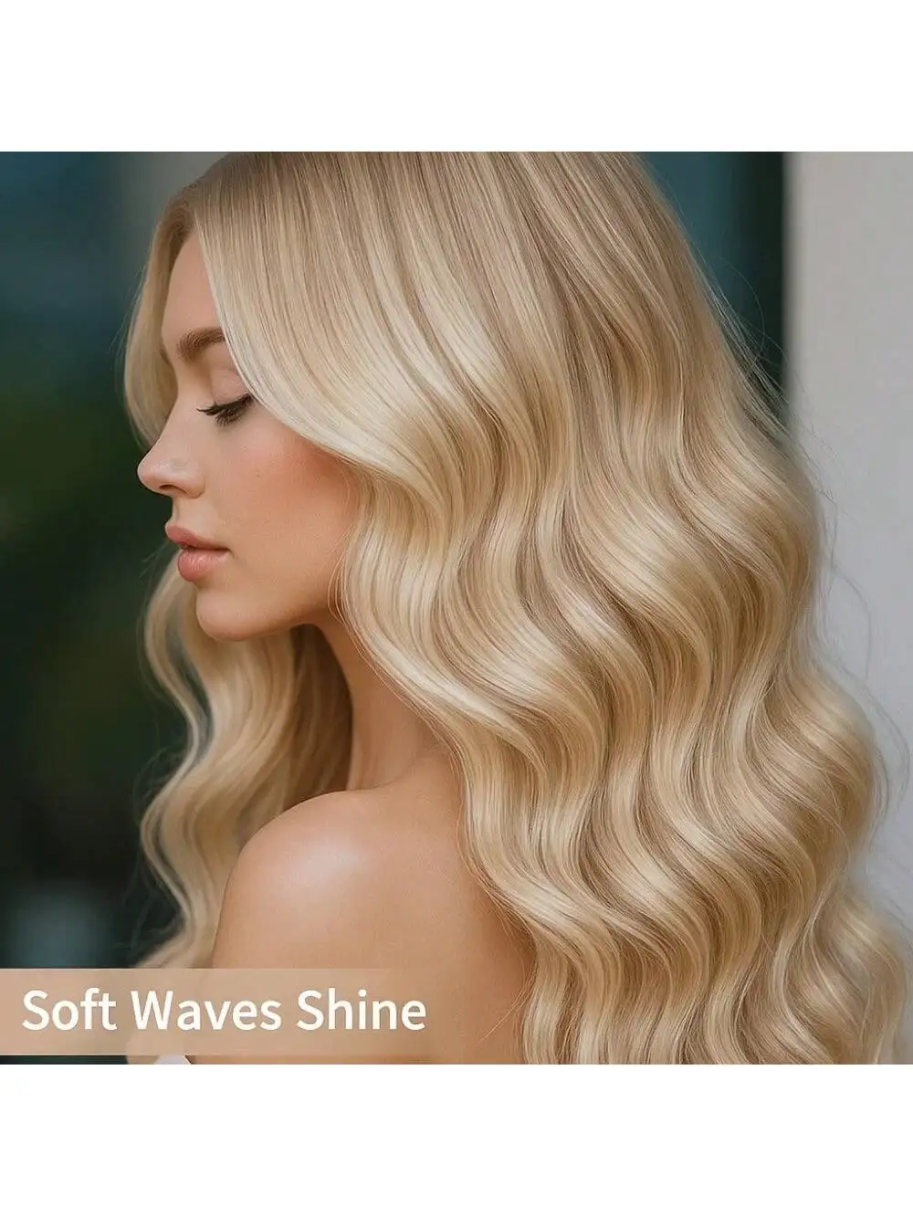 باروكة صناعية مجعدة متوسطة الطول أشقر أبيض بطول 26 بوصة مع غرة ذهبية يسلط الضوء على النساء يوميًا لعيد الهالوين وعيد الميلاد
