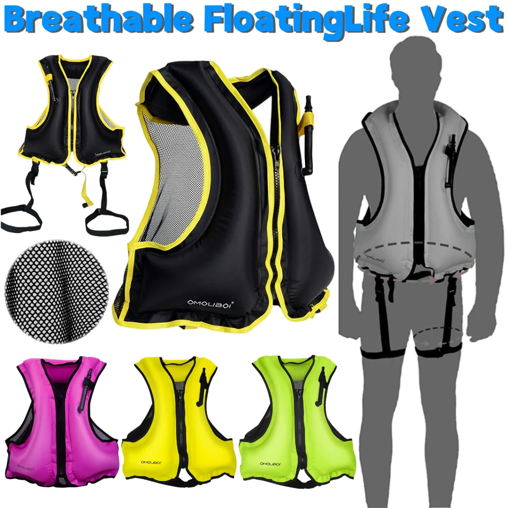 Chaleco Inflable para Snorkel, Transpirable y Portátil, Chaleco de Flotabilidad para Snorkel, Natación, Kayak y Navegación
