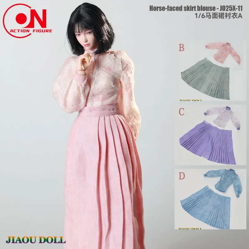 

JIAOUDOLL JO25X-11 1/6 Classical Hanfu Horse-faced Skirt Blouse Clothes Set Model Fit 12inch Female Soldier Action Figure Body