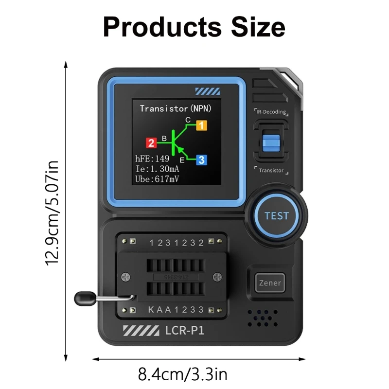 Medidor multifunción, probador transistores, diodo, triodo, medidor resistencia capacitancia, Detector recargable por