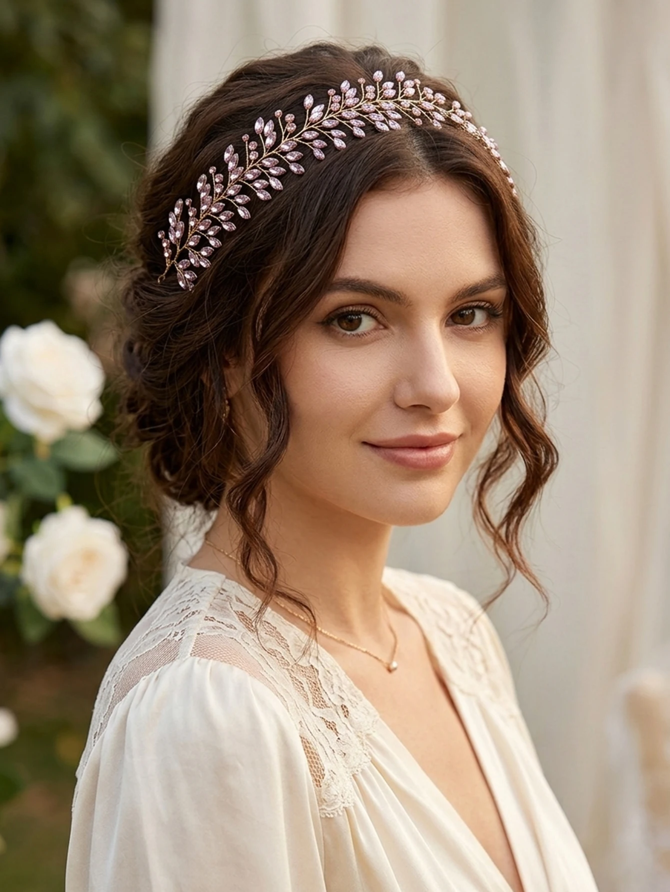 Bridal Leaf Hair Vine Purple Blue Crystal Rhinestone Headband Wedding Hair Accessories Women Party Prom Headpiece Jewelry