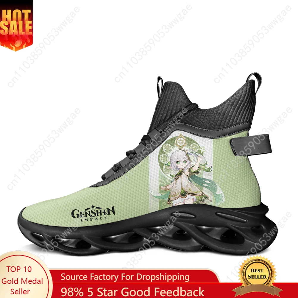 

Genshin Nahida High Top Flat Sneakers Man Women Sport Running Shoes High Quality Sneakers Lace Up Mesh Footwear Customized Shoes