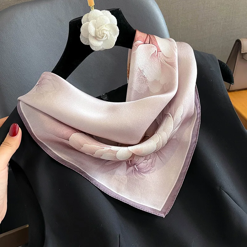 Fashion 100% Real Silk Scarf Women Shawls Wraps for Ladies Foulard Scarves New Neck Hair Pashmina Female Shawl Hijab Bandana