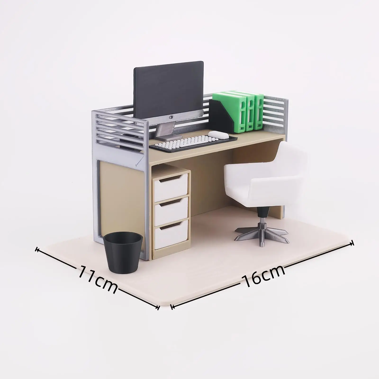 Doll Desk 1 12 Miniature Contemporary Office Furniture Mini Computer Table for Miniature Office Scene