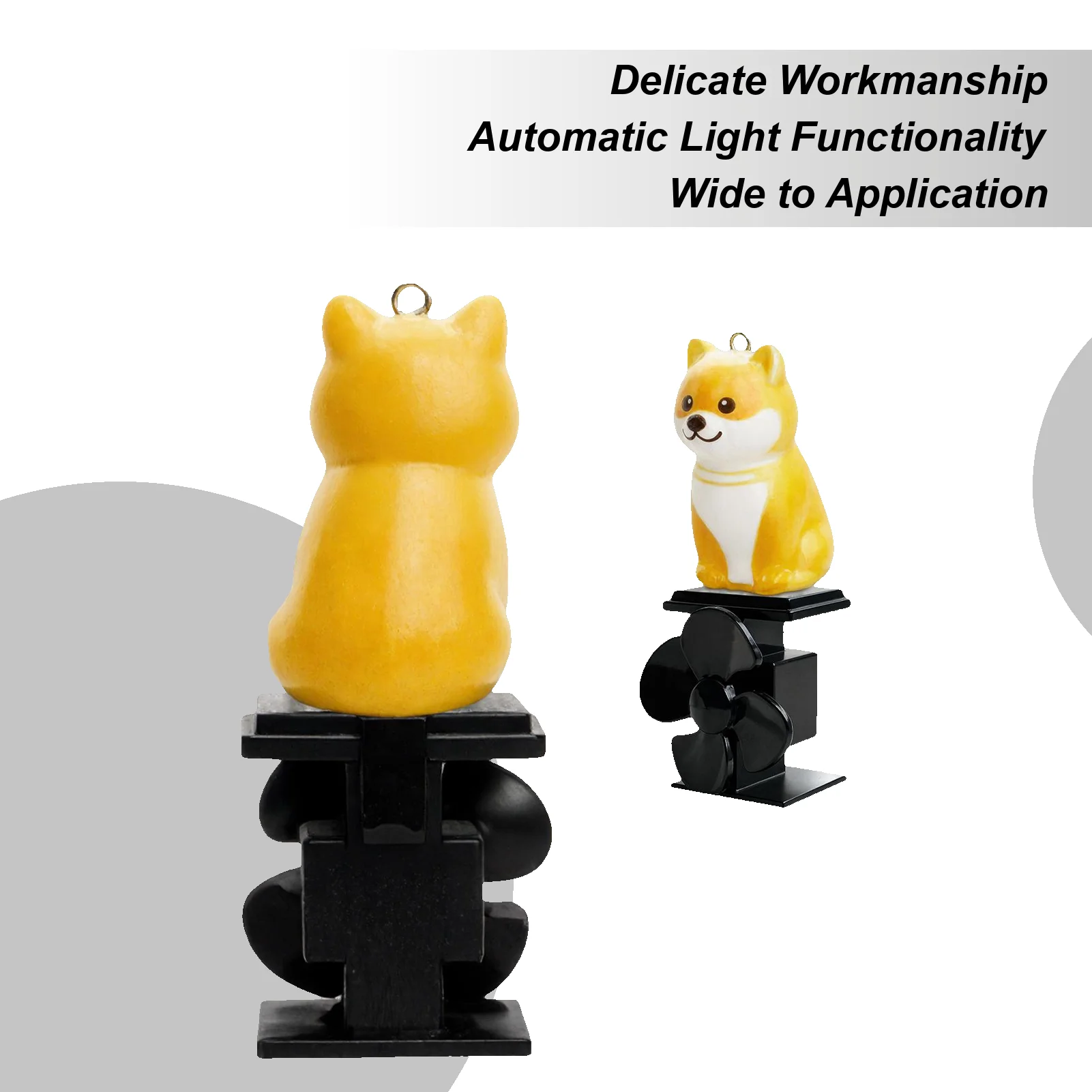 زينة الكلاب لتزيين الدراجات النارية مع ضوء LED تمثال حيوان يعمل بالرياح لمقود الدراجة النارية وركوب الدراجات الليلية في الهواء الطلق