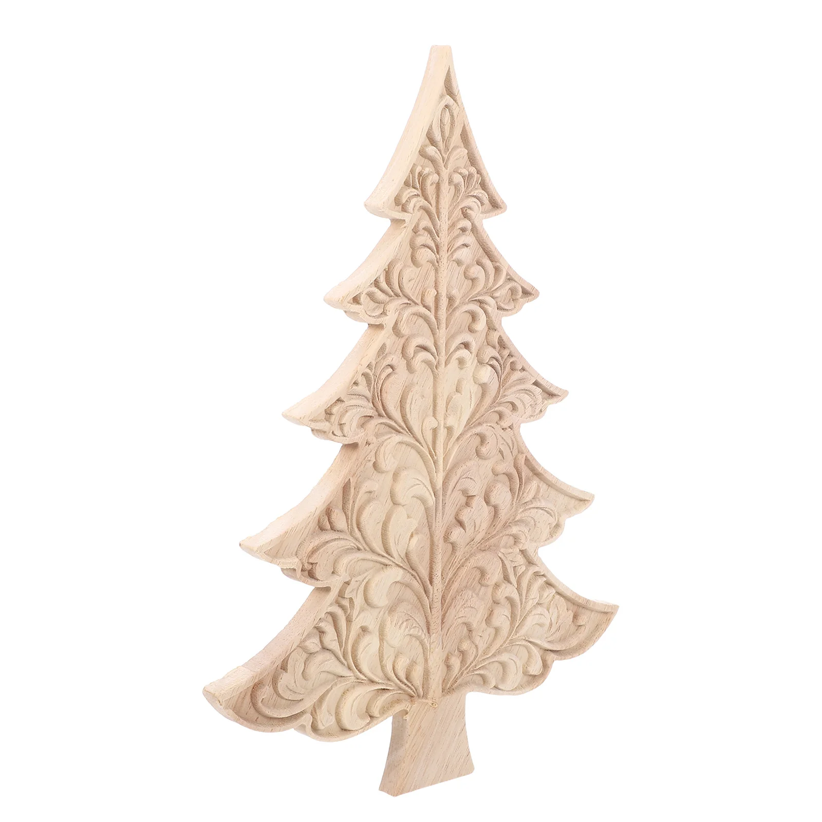 

Handmade Christmas Wood Carving Rustic Decorative Ornaments Santa Reindeer Design Holiday Festival Home Decoration Natural Wood