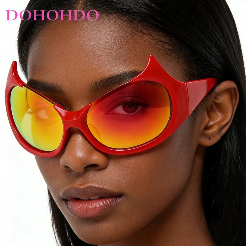 

Hip Hop Cat Eye Sunglasses Women Men Vintage Brand Personality Design Summer Traveling Funny Party Shades UV400 Lentes De Sol