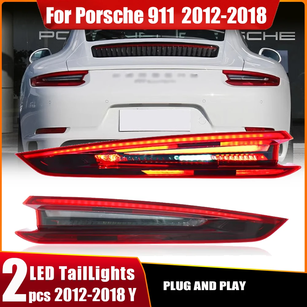 Car Taillights for Porsche 911 LED Tail Lights 2012-2018 991.1 Upgrade 991.2 Rear Lamps DRL Brake Turn Signal Auto Accessories