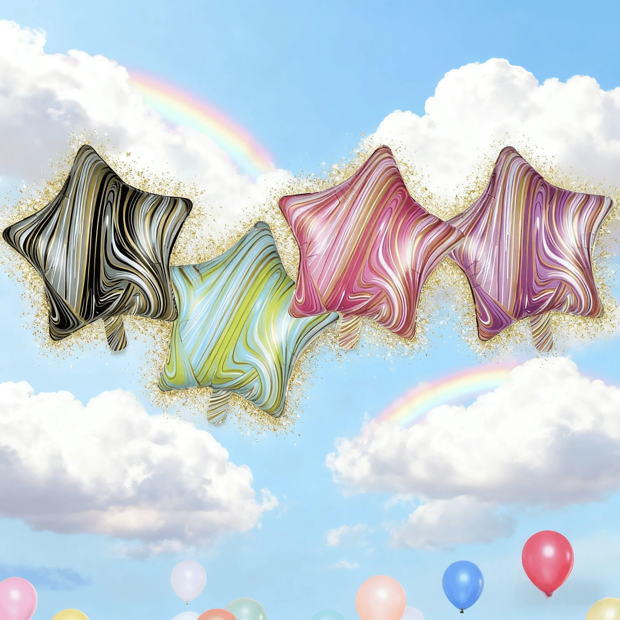 

18 Inch Star Ballons Colorful Texture Foil Helium Ballon Kid Birthday Party Decoration Wedding Balloons Valentine's Day Supplies