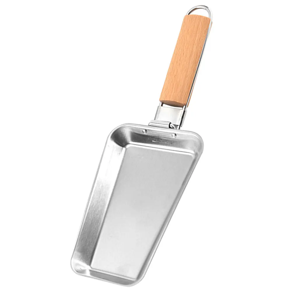 

Bbq Grilling Pan Stainless Steel Barbecue Tray Wooden Handle Strong Thermal Conductivity Outdoor Grill Pan Nonstick Bbq