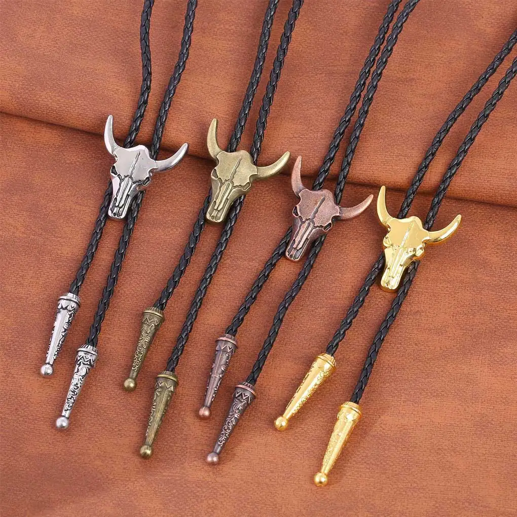 Golden Ties for Men American Light Fashional Bolo Garment Accessory Western Style Tie as Perfect Gift Ideal with horn