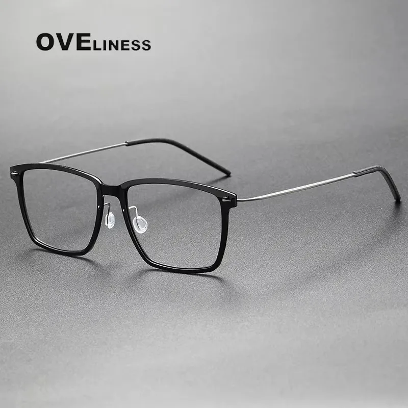 

Титановая оправа для очков унисекс, квадратная, безвинтовая, из ацетата, для мужчин и женщин