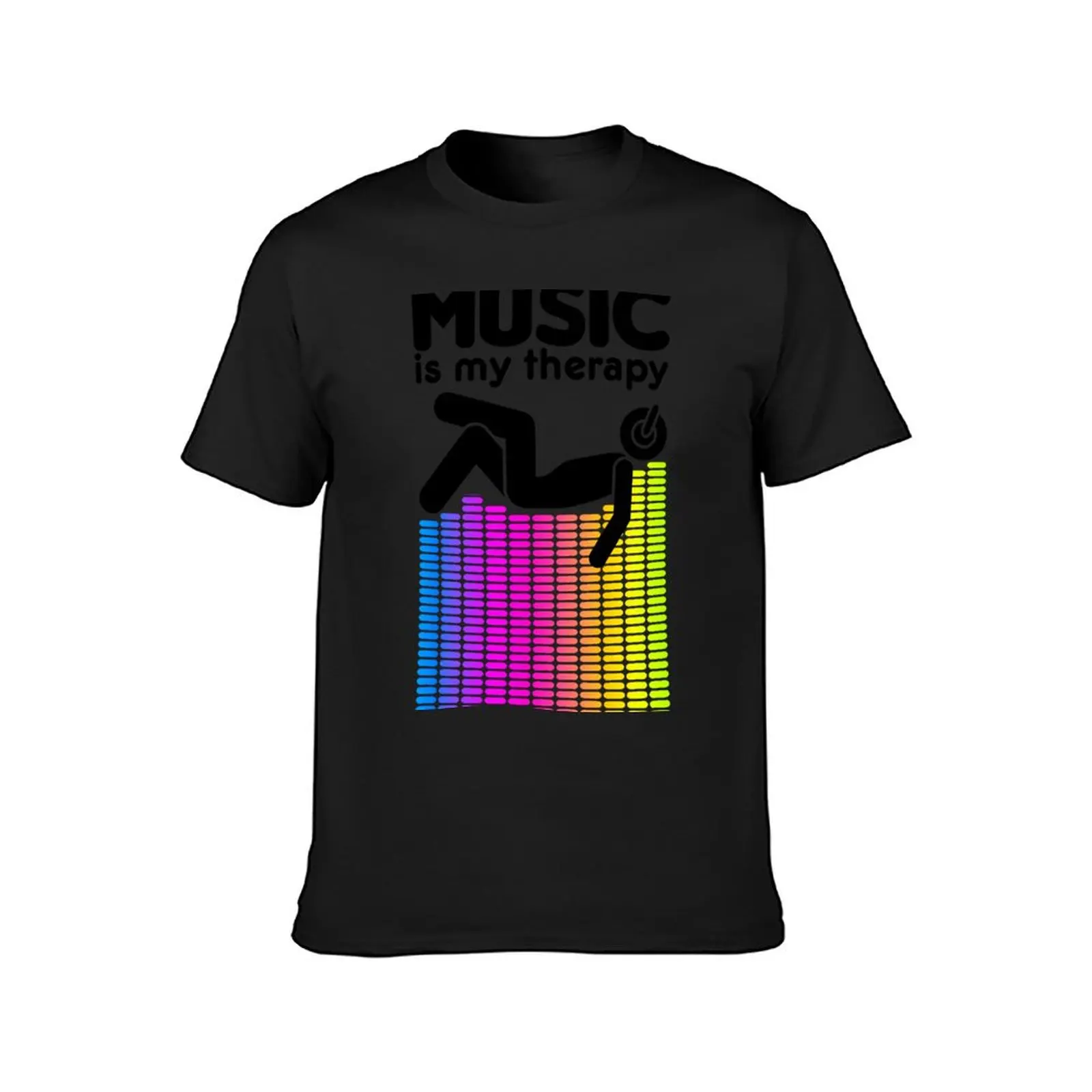 Music Is My Therapy Equalizer DJ Rainbow Sound Engineer T-shirt plain Blouse anime funny t shirts for men