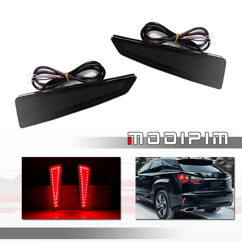 OE-spec Red LED Car Rear Bumper Reflector Tail/Brake Lights, Rear Fog Lights For Lexus RX350 RX350L Base / RX450h RX450hL Base