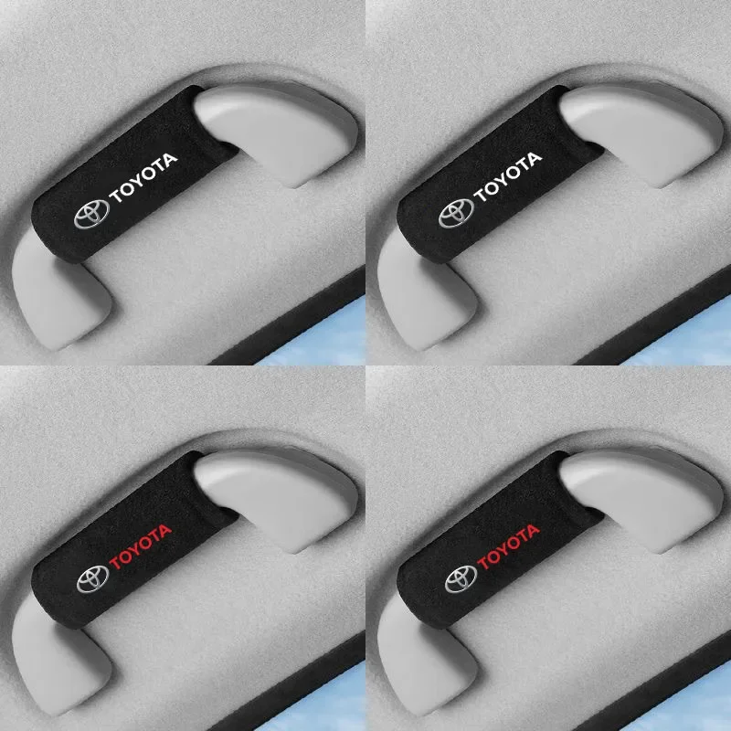 

2pcs Soft Plush Car Roof Armrest Non-slip Car Handle Protector For Toyota Corolla Yaris CHR Rav4 Hilux Prius Avensis Auris GR 86