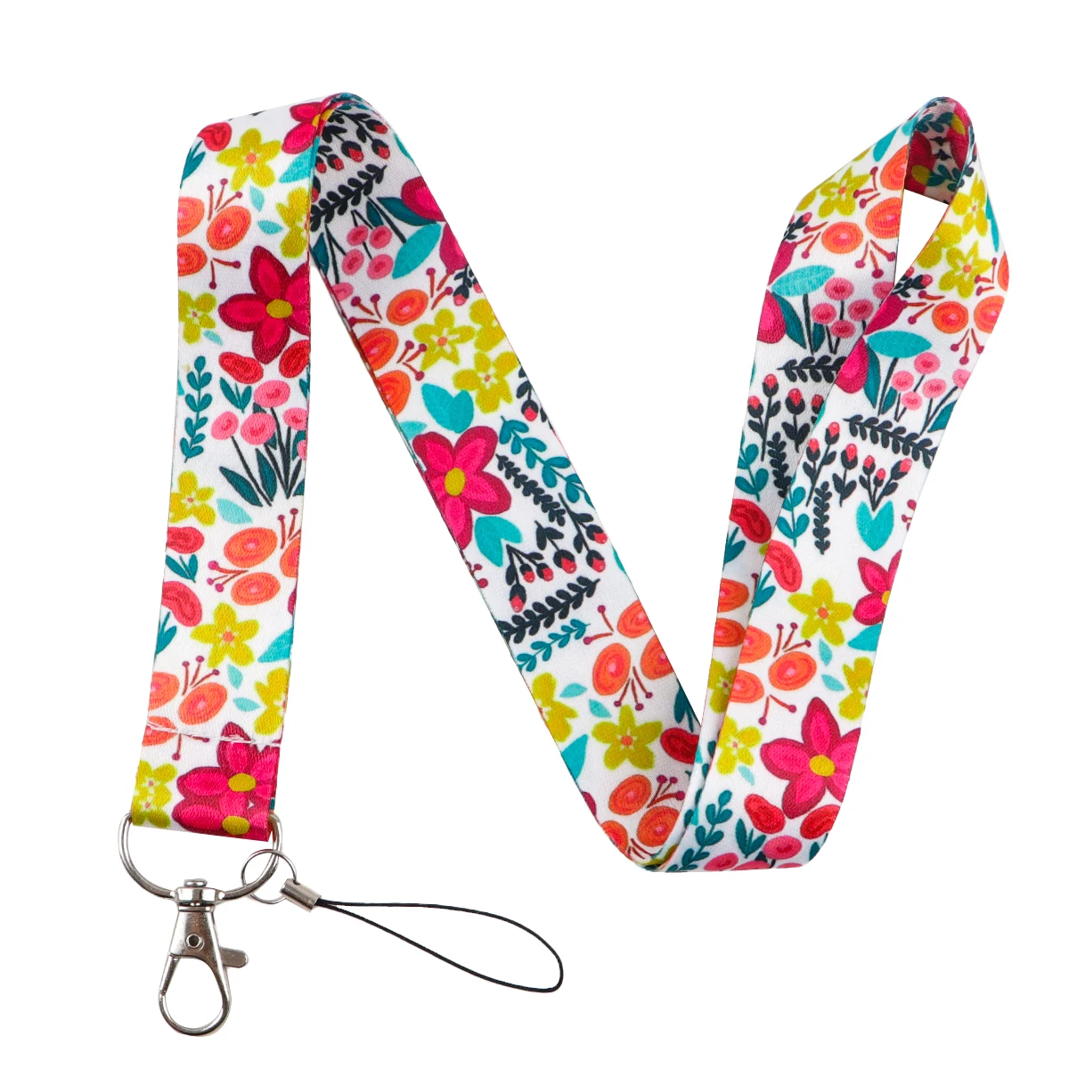 Flower Lanyards Keychain ID Card Pass