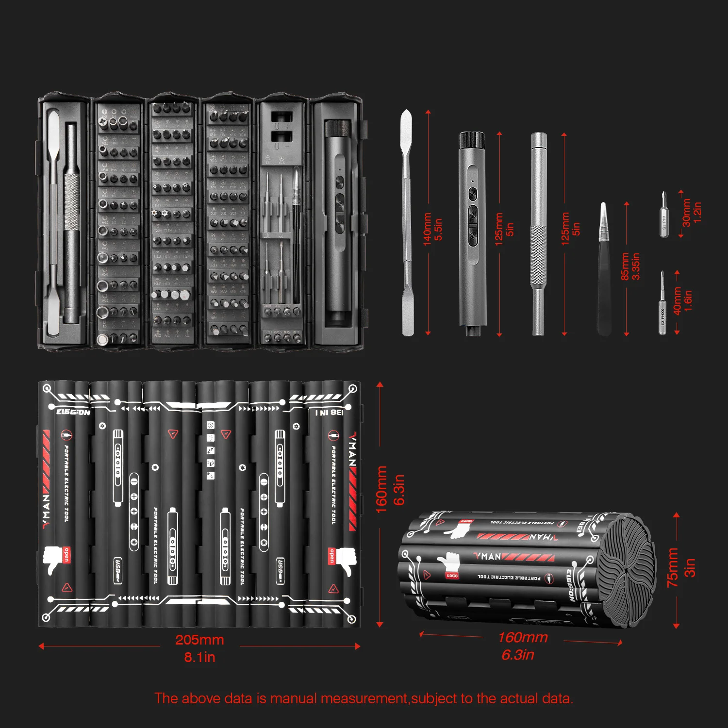 138 In 1 Electric Professional Screwdriver Set Cordless Multifunctional iPhone & Glasses Repair Tool Magnetic Bit Household Kit