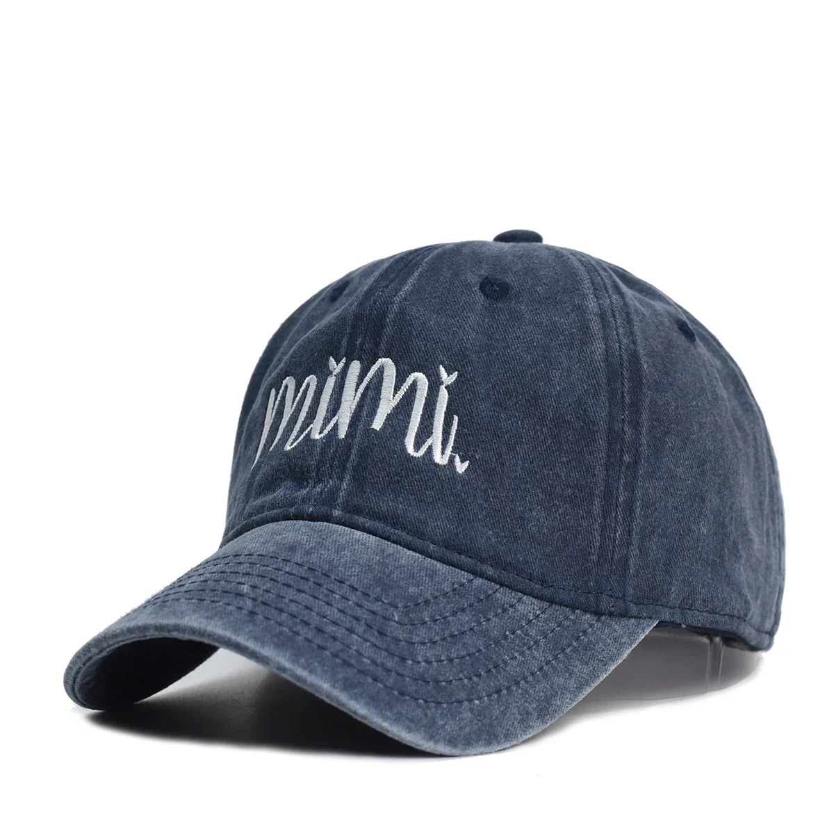 Spring Autumn Washed Cotton Baseball Caps Men Women Vintage mimi Letter Embroidered Hat Unisex Adjustable Snapback Hip Hop Hats