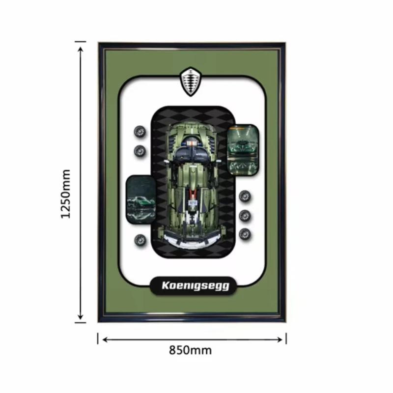 Creative retro realistic plastic material alloy model car 3D frame hanging painting home decoration