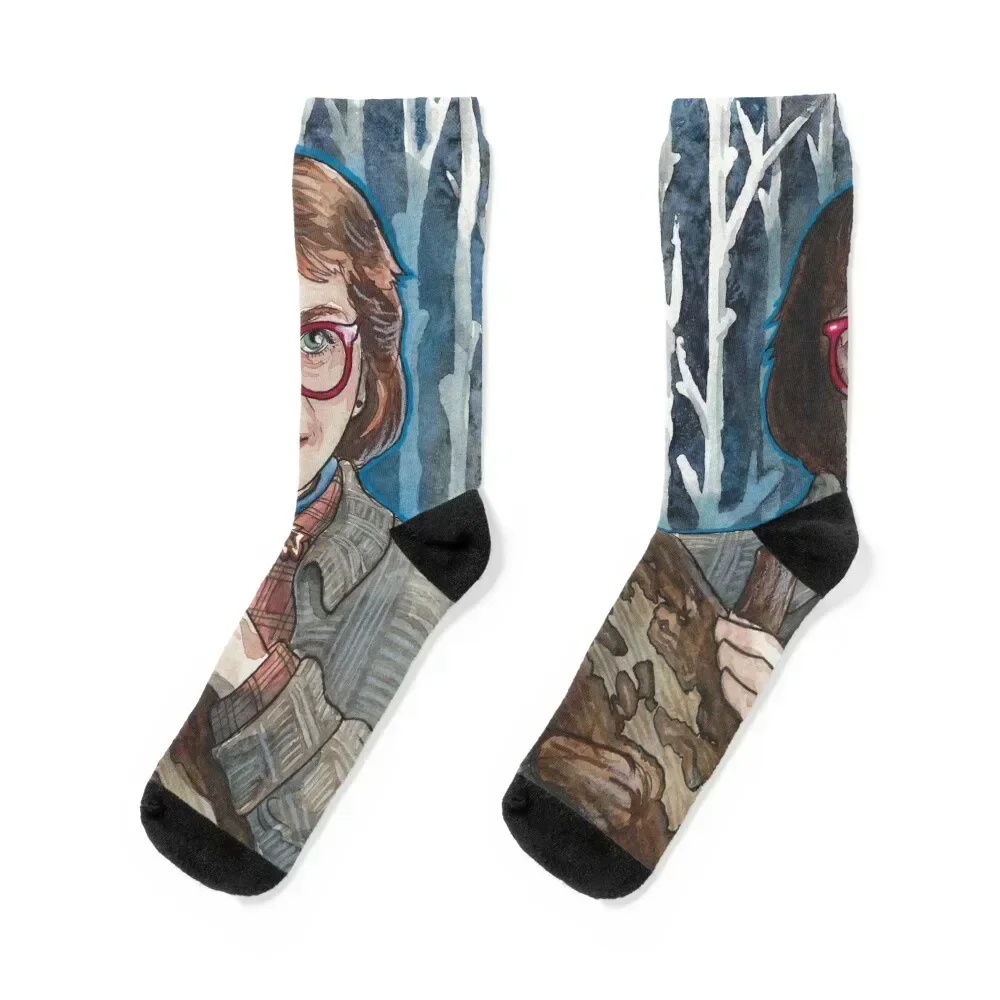 

My Log has Something to Say to You - Twin Peaks Log Lady Watercolor and Ink Socks Children's anime halloween Socks Girl Men's